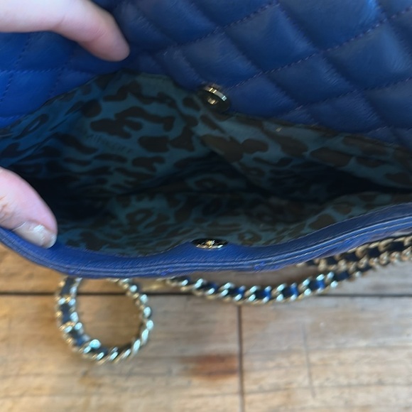 Rebecca Minkoff Large Quilted Leather Affair Bag  Blue Crossbody/Shoulder Bag - Picture 11 of 13